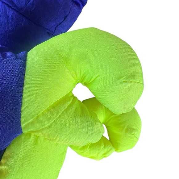 Vintage Fisher-Price Puffalump Dino Roar Plush Nylon Squeaky Toy Neon Bright GUC - Picture 10 of 14